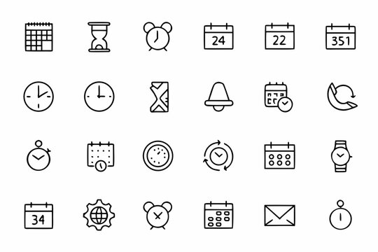 A structured and professional collection of icons for corporate scheduling, appointment systems, and business apps
