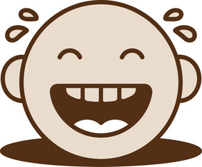 Obraz premium Happy Laughing Emoji Cartoon Character Illustration