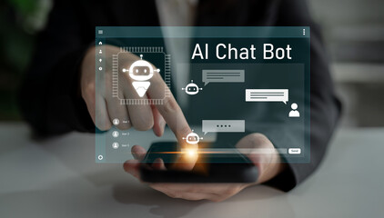AI chatbot interface facilitates communication, chatbot, and AI interaction for automated user...