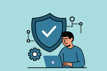 Safeguarding information with strong cybersecurity measures, highlighting system protection and secure online operations.