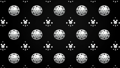 Abstract Silver and Black Dotted Pattern Design