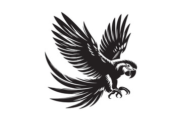 Set of Parrot silhouette vector illustration , with a clear white background