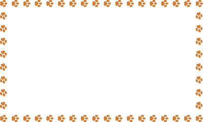 Brown Paw Print Border Frame for Pet Designs