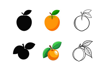set of Loquat Fruit Vector on White Background loquat silhouette 