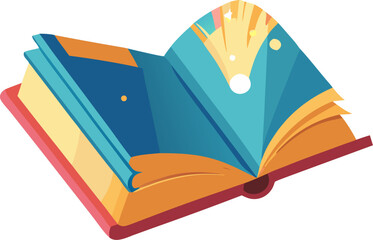 Book with glowing light and magical sparkles coming out of it