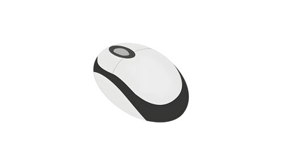 Wireless Optical Mouse in White and Grey – Ergonomic Computer Accessory Vector