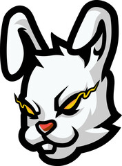 angry rabbit vector with lightning eyes