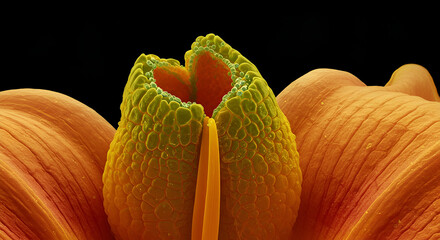Vascular Bundle in Daylily Petal Under Microscope