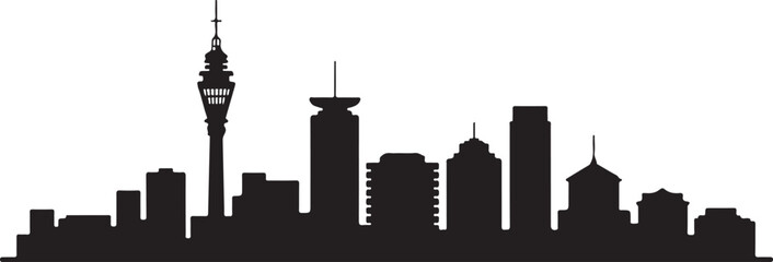 Fototapeta premium Johannesburg skyline silhouette vector Hillbrow Tower African city