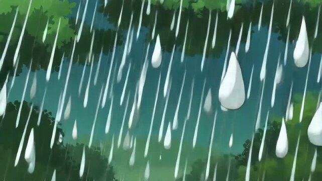 nature greenery rainy weather cartoon design illustration video animation