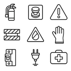 Punctuation first stripes vector charging grounding captions icon stop grid safety no