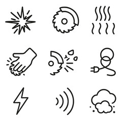 Shock any vector chinese hazard dust flying icon no detailed spark icons