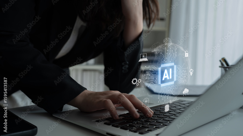 Poster global ai artificial intelligence transforms ai technology worldwide. global artificial intelligence