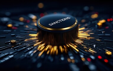 Button knob on sanctions illustrates high level of control and influence in global affairs