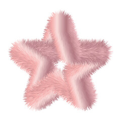 Fototapeta premium Fuzzy Pink Star on Transparent Background A Soft and Fluffy Star Shape for Playful Designs and Creative Projects with a Touch of Whimsy