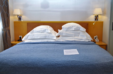 Luxurious suite stateroom cabin room onboard luxury cruise ship cruiseship yacht liner with bedroom...