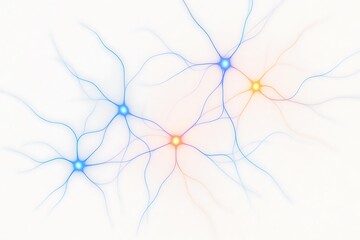 Obraz premium Neuron cells brain illustration science medical biology neural network connection system anatomy art on transparent background