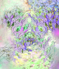Beautiful design background.The painting is in the Impressionist style. Dabs of paint, a swirl of petals in the wind. Beautiful art design for your card, invitation, design. Watercolor, oil painting.