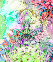 Beautiful design background.The painting is in the Impressionist style. Dabs of paint, a swirl of petals in the wind. Beautiful art design for your card, invitation, design. Watercolor, oil painting.