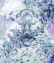 Beautiful design background.The painting is in the Impressionist style. Dabs of paint, a swirl of petals in the wind. Beautiful art design for your card, invitation, design. Watercolor, oil painting.