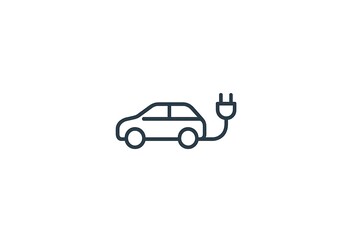Fototapeta premium Electric vehicle charging station ev car plug in eco friendly transportation automobile future 100 on transparent background