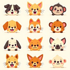 Fototapeta premium set of funny cats