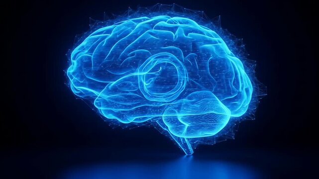Glowing Brain: Digital Neural Network, Artificial Intelligence, and Cognitive Function - Powered by Adobe