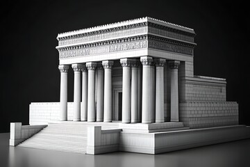 Wireframe Model of an Ancient Temple