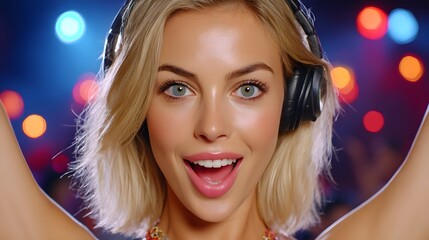 Energetic Blonde DJ Captivates the Dance Floor