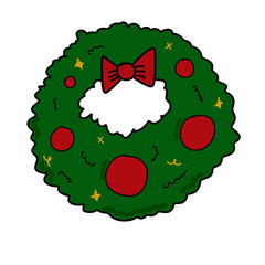 christmas wreath vector illustration