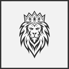 A powerful vector illustration of a wild lion head mascot