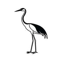 Obraz premium A crane line art silhouette vector illustration on white background