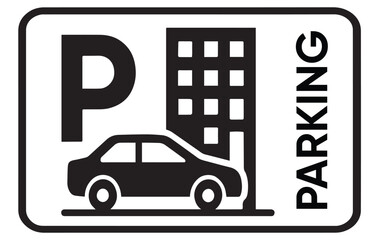 Car parking icon simple illustration of car parking white background