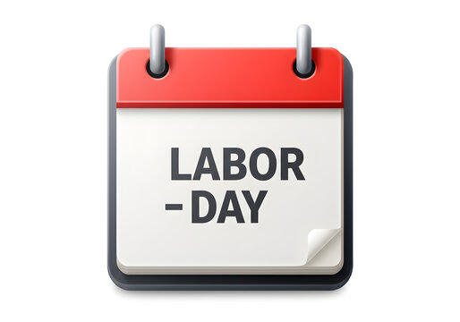 Labor Day Calendar Icon Illustration | Holiday Event Date Reminder for Social Media and Greetings