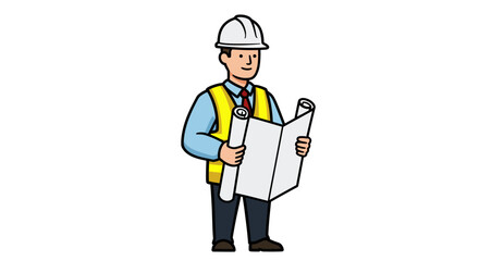 Obraz premium Flat Vector Icon of Civil Engineering Equipment and Professions