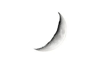Crescent Moon in Night Sky: Serene, Detailed, High-Resolution Astronomy Image