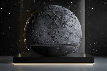 Lunar Display: Dramatic Product Presentation with Celestial Background