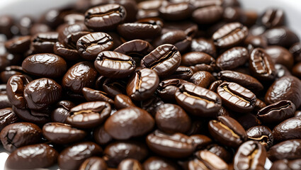 Fototapeta premium Coffee Beans isolated on transparent background 