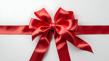 Red Ribbon with Bow isolated on transparent background  