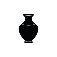 Clean Lined Black Vase Illustration for Modern Home Decor and Interior Style