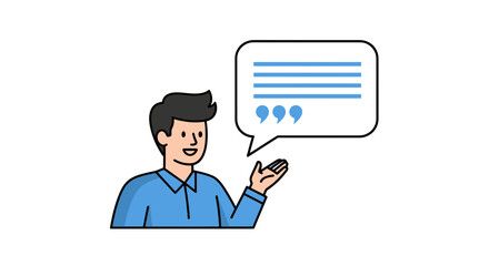 Illustration of a Person Communicating with Speech Bubble for Communication Concepts