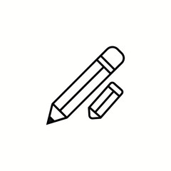 Pencil and Eraser Illustration for Drawing Supplies and Stationery Concept
