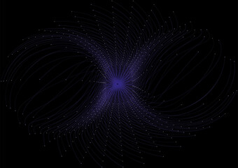  futuristic circular dots floating on black background, futuristic circular dots background