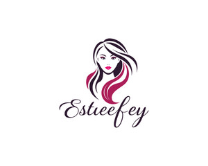 Women beauty salon logo elegant logo for beauty academy