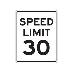 Speed Limit 30 Traffic Sign for Road Safety and Urban Driving Regulations