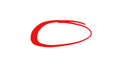 Hand drawn red circle, highlight, emphasis, design element, transparent background