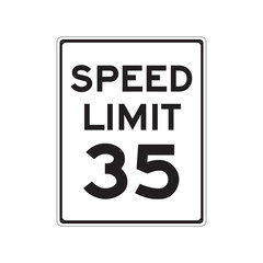 Speed Limit 35 Traffic Sign for Road Safety and Urban Driving Guidelines