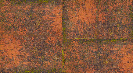 Realistic Moss Growing on Brick Wall Pattern Texture Background. Perfect for Architectural Backgrounds or Heritage Design Visuals.