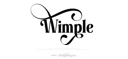 Wimple  modern sports tech font typography. minimal vector typeface for a company. Minimal gaming fonts for logo design.