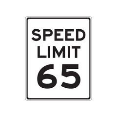 Speed Limit 65 Traffic Sign for Road Safety and Highway Driving Regulations